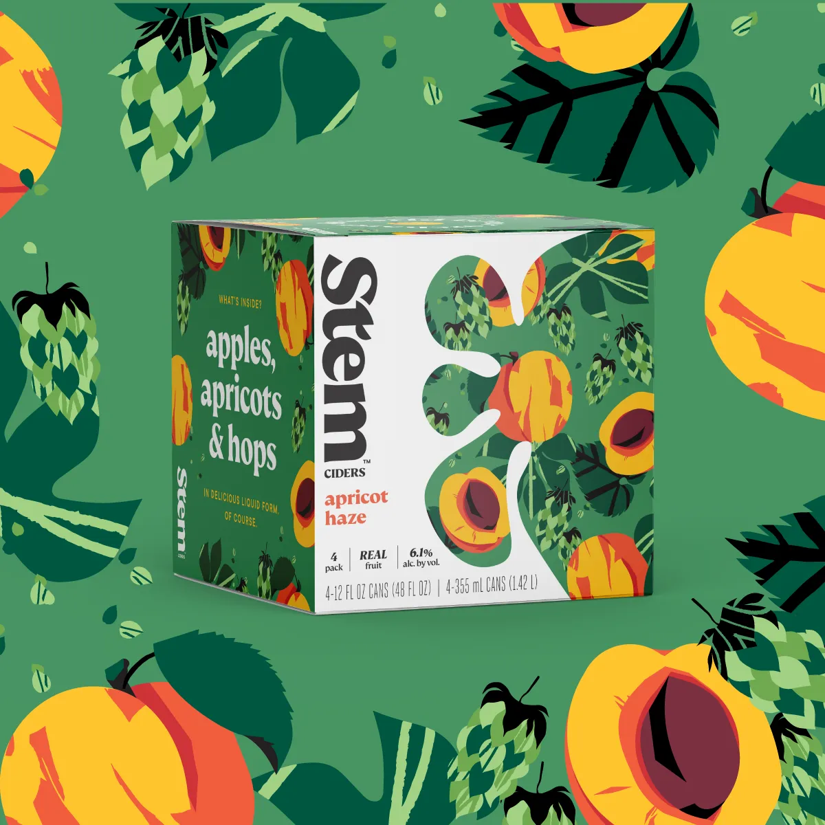 Apricot Haze 6-pack on the apricot pattern background
