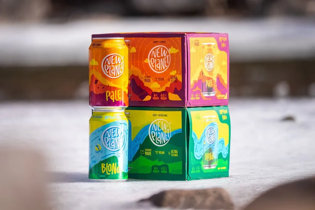 Close-up of stacked Pale and Blonde 6-packs